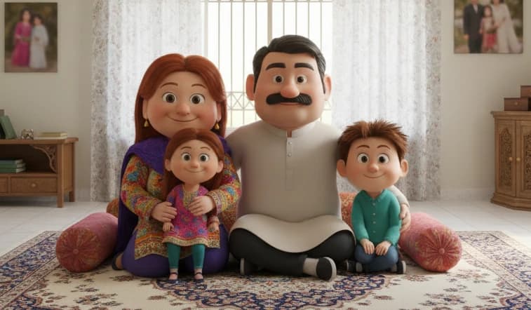 The Comparewells family on their sofa.